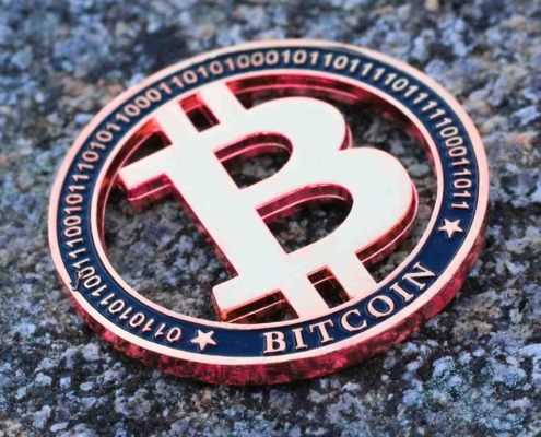 Symbol bitcoina, czyli najbardziej znanej kryptowaluty w Holandii i nie tylko.